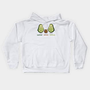 Cute avocado Family Daddy Babby and MommyCado Kids Hoodie